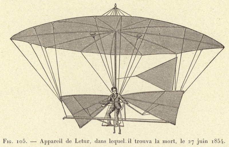 Appareil de Letur, dans lequel il trouva la mort, le 27 juin 1854 (gravure) - French School