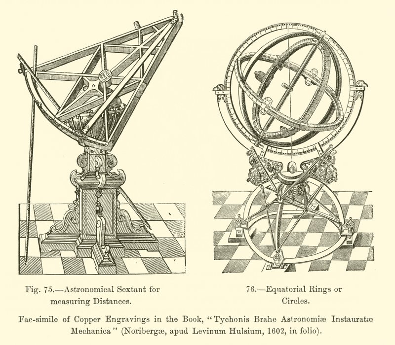 Sextant astronomique pour mesurer les distances, anneaux ou cercles équatoriaux - French School