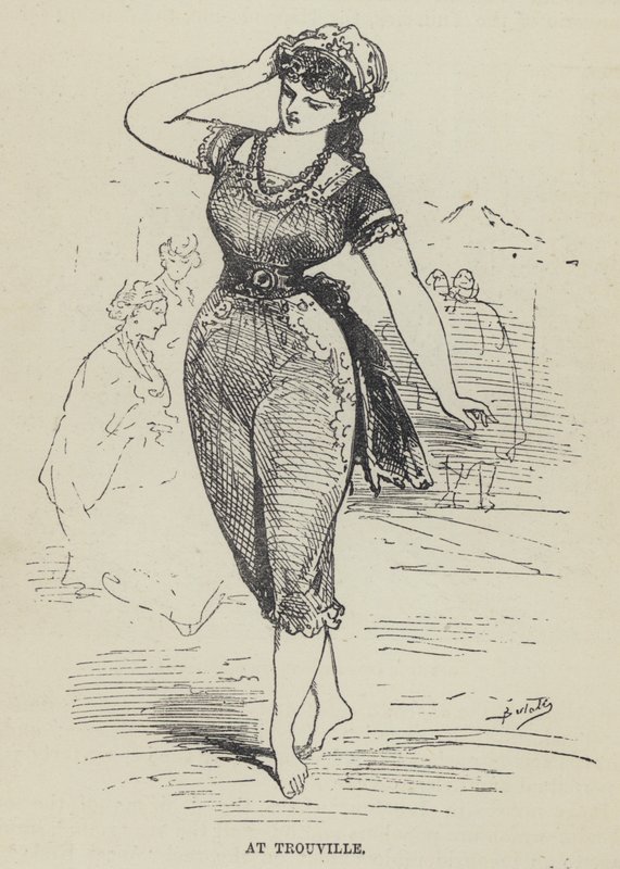 À Trouville (gravure) - French School