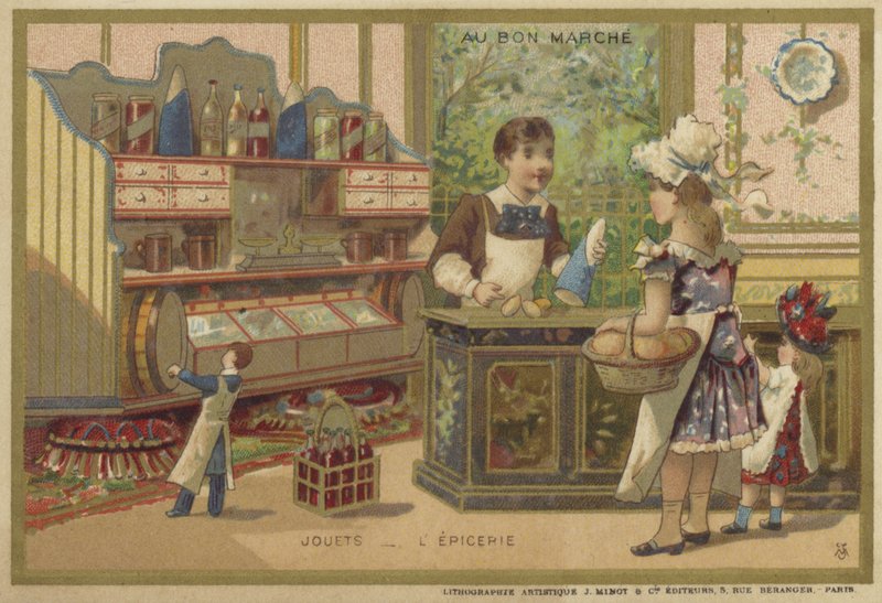 Cartes Au Bon Marché avec des jeux pour enfants - French School