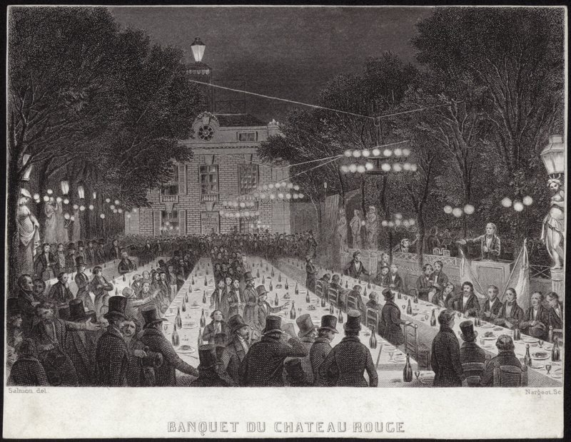 Banquet au Château Rouge - French School