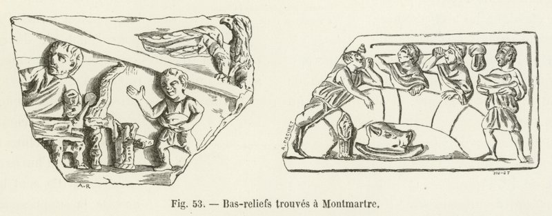 Bas-reliefs trouvés à Montmartre - French School