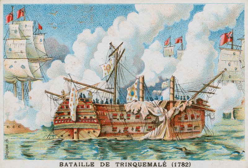 Bataille de Trinquemalay, 1782 - French School