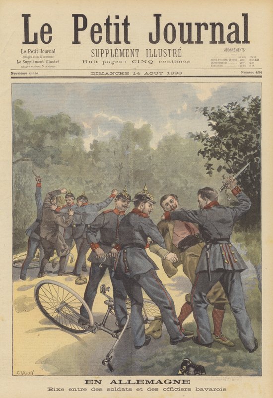 Soldats bavarois attaquant des officiers en civil en Allemagne - French School