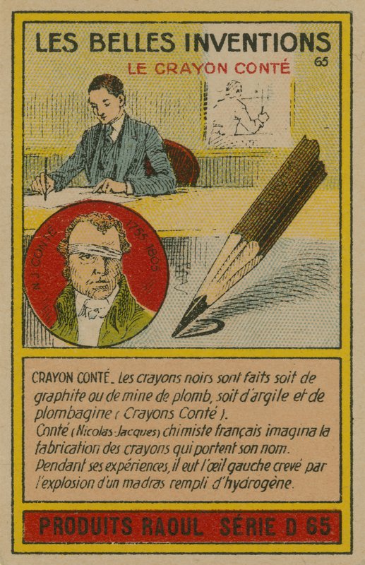 Carte des belles inventions, crayon Conte - French School