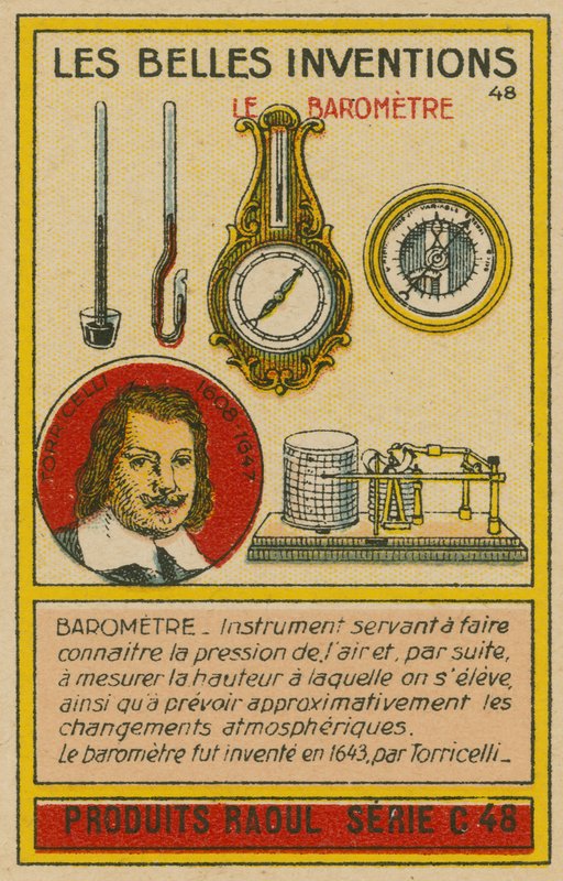 Carte des belles inventions, baromètres - French School