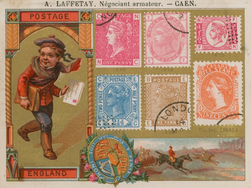 Timbres-poste britanniques et canadiens - French School