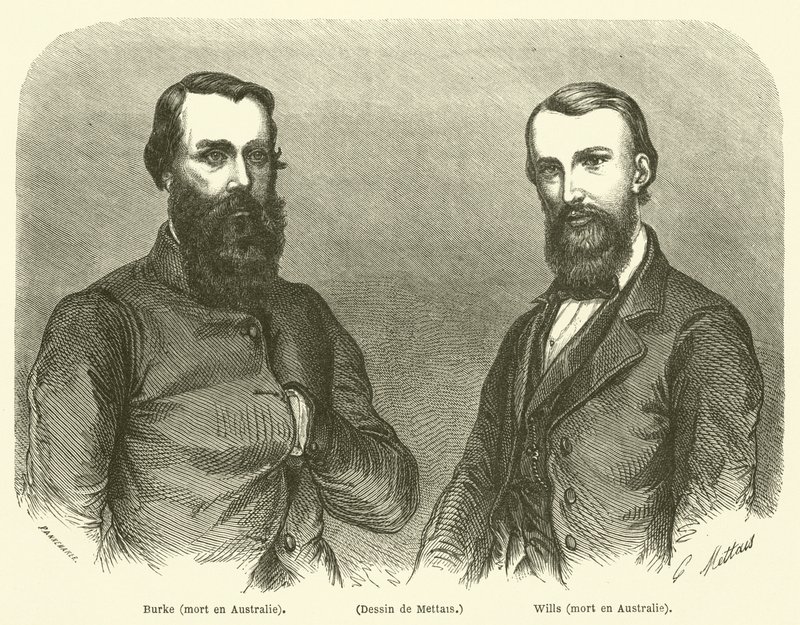 Burke, Wills, mort en Australie (gravure) - French School