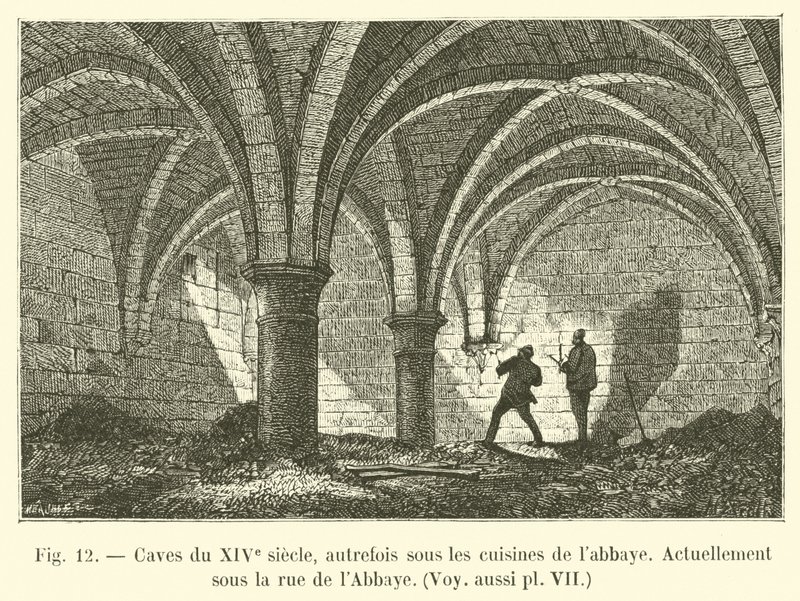 Caves du XIVe siècle, autrefois sous les cuisines de l