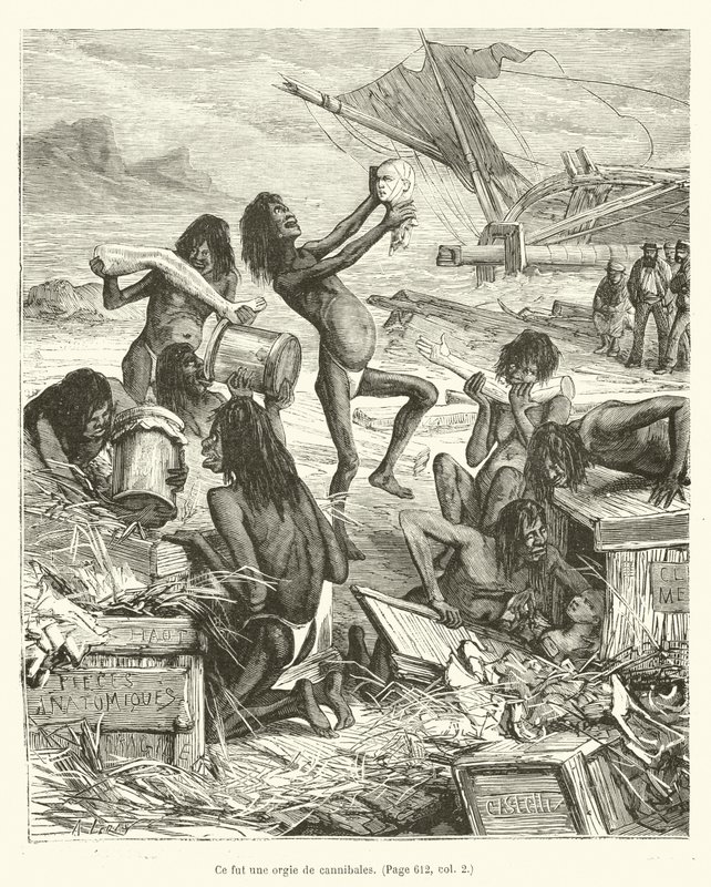 Ce fut une orgie de cannibales (engraving) - French School