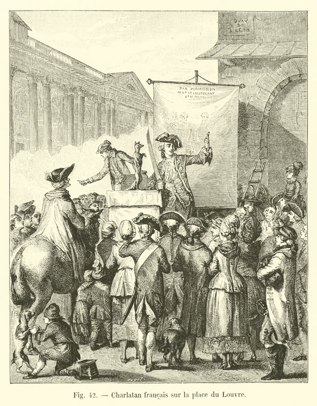 Charlatan français sur la place du Louvre - French School
