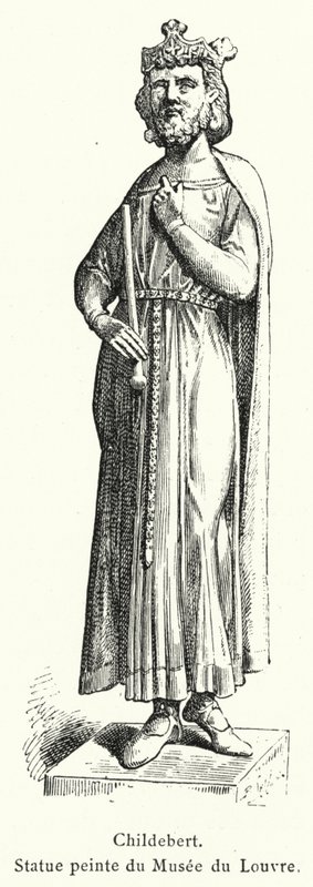 Childebert, Statue peinte du Musée du Louvre - French School