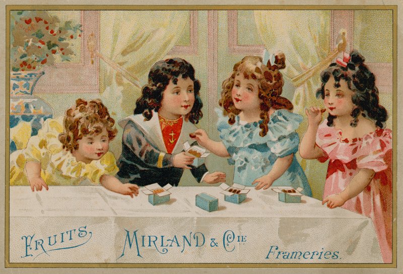 Enfants mangeant des bonbons - French School