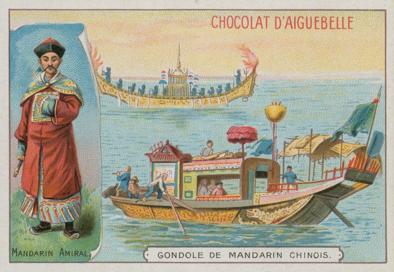Amiral mandarin chinois et gondole - French School