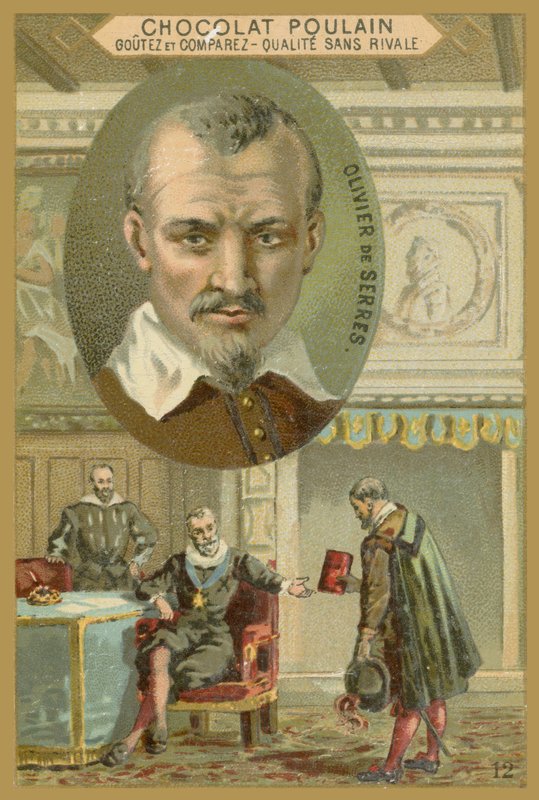 Carte commerciale Chocolat Poulain, Olivier de Serres - French School