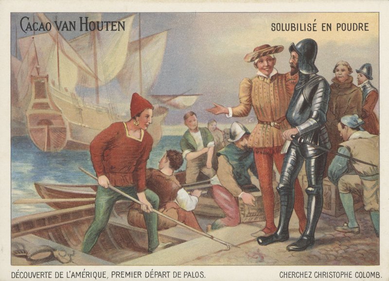 Christophe Colomb partant de Palos pour son voyage à la découverte de l