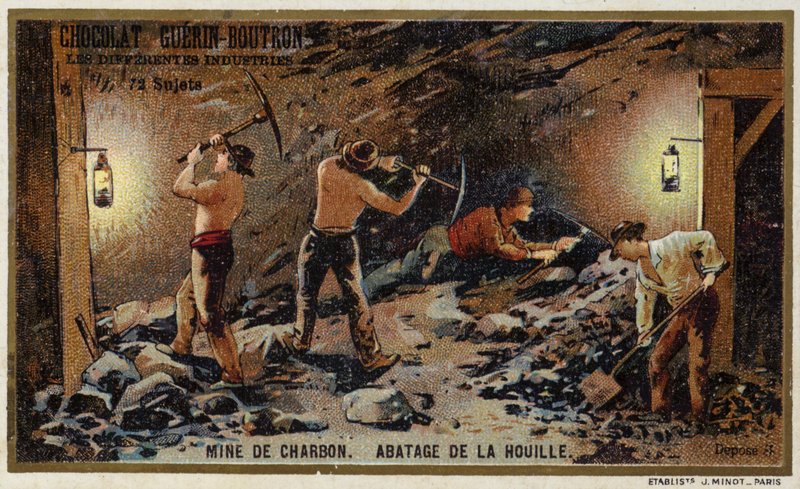 Mine de charbon. Extraction du charbon - French School
