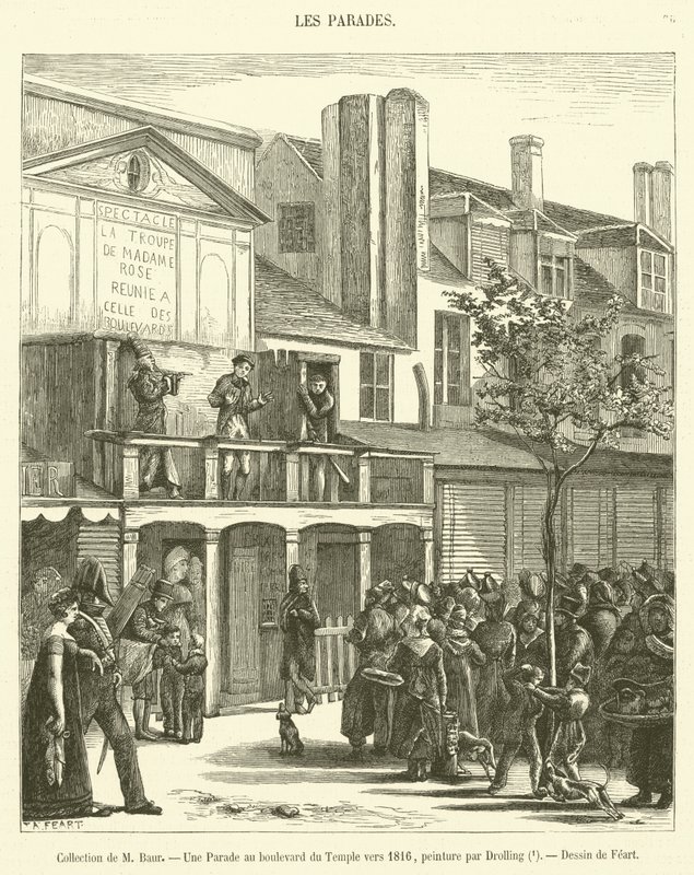 Collection de M Baur, Une Parade au boulevard du Temple vers 1816 - French School