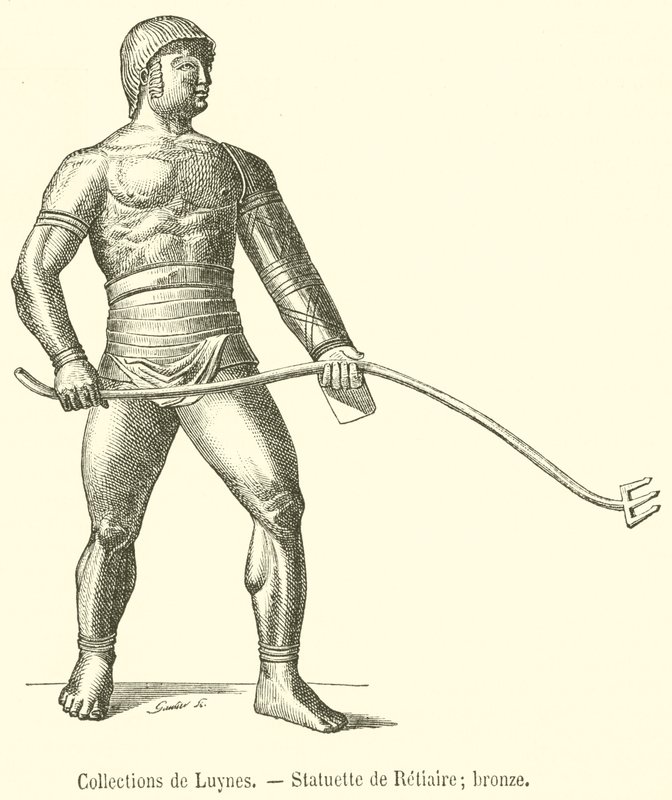 Collections de Luynes, Statuette de Rétiaire, bronze - French School