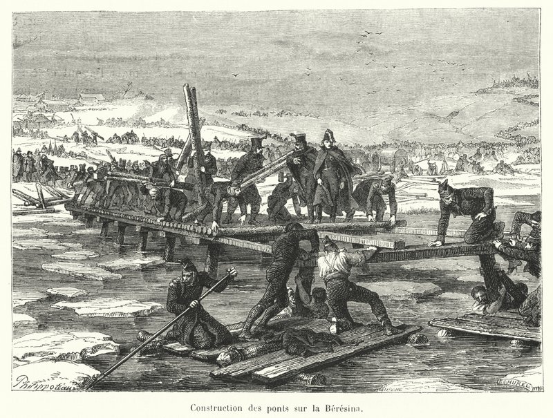 Construction des ponts sur la Bérézina - French School