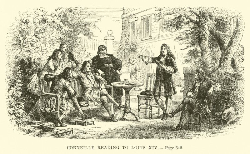 Corneille lisant à Louis XIV - French School