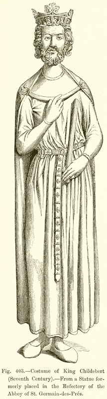 Costume du roi Childebert - French School