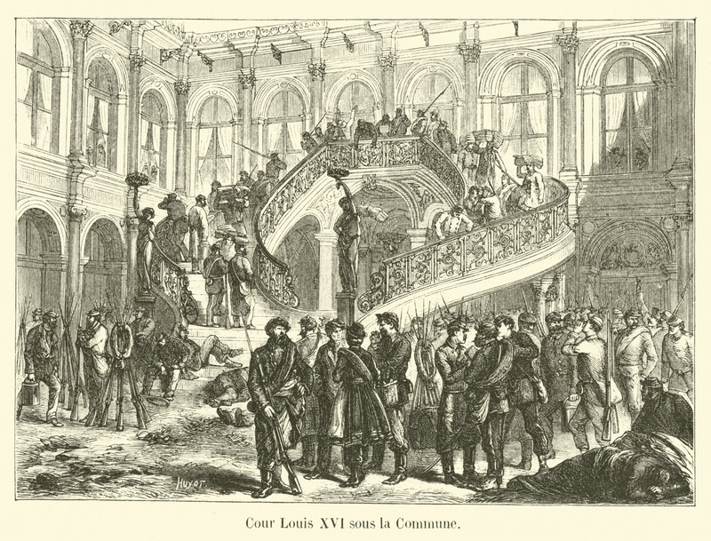 Cour Louis XVI sous la Commune - French School