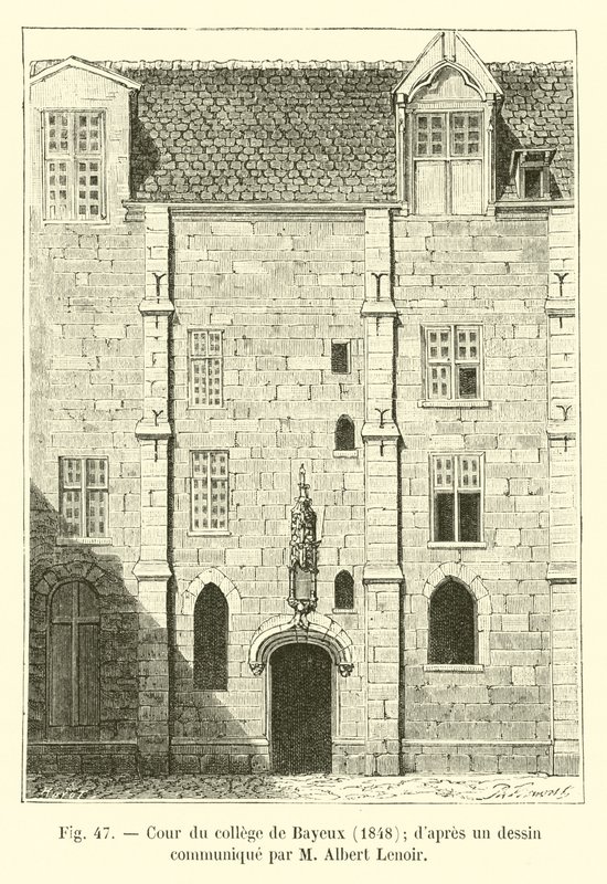 Cour du collège de Bayeux, 1848 - French School