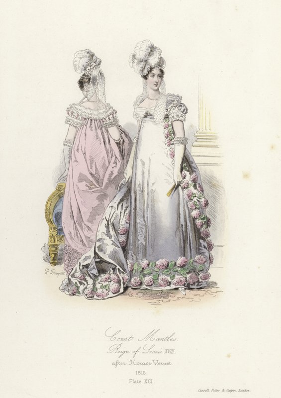 Manteaux de cour, règne de Louis XVIII de France - French School