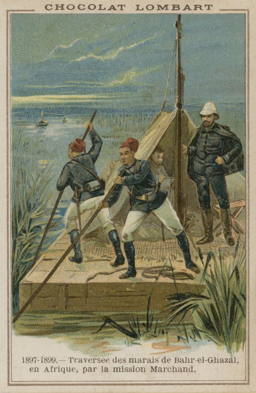 Traversée des marais de Bahr-el-Ghazal en Afrique - French School