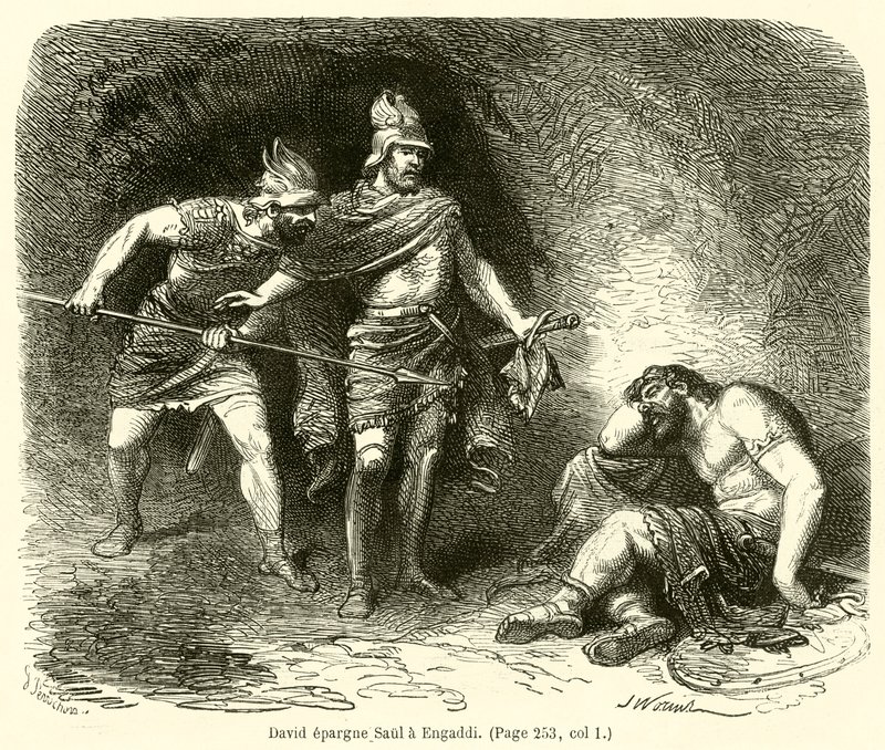 David épargne Saül à Engaddi - French School