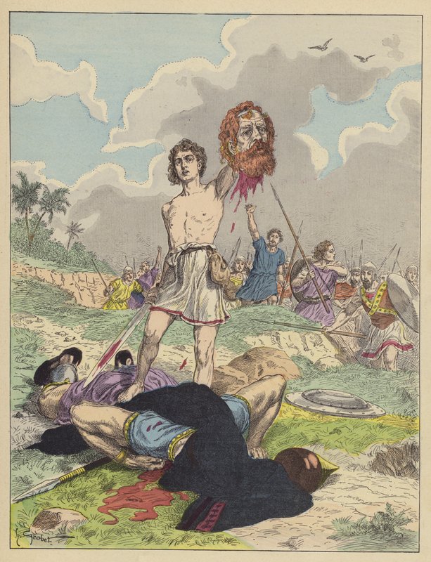 David avec la tête de Goliath - French School