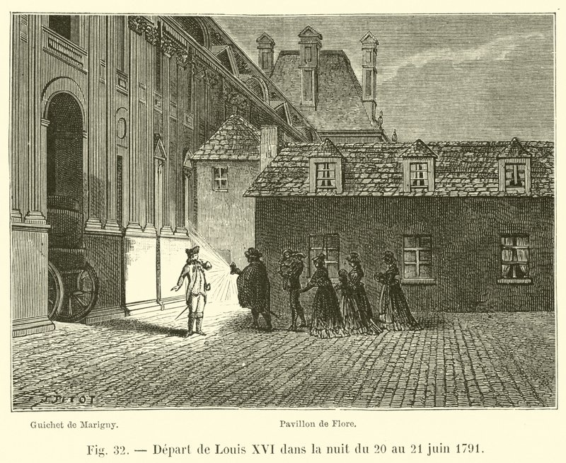Départ de Louis XVI dans la nuit du 20 au 21 juin 1791 - French School
