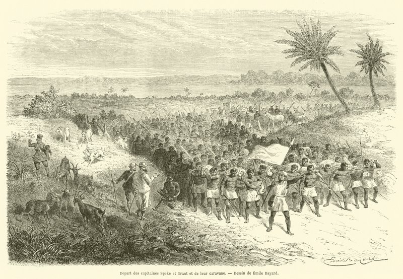 Départ des capitaines Speke et Grant et de leur caravane - French School