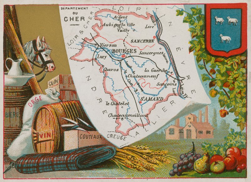 Département du Cher dans la région Centre de la France - French School