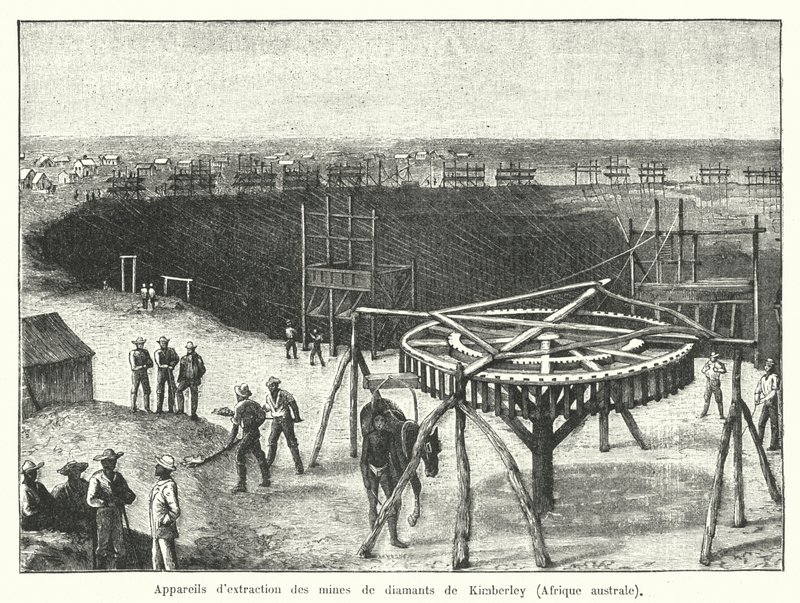 Mines de diamants de Kimberley, Cap de Bonne-Espérance, Afrique du Sud - French School