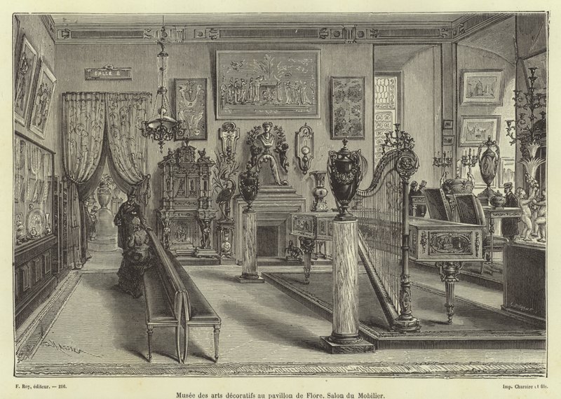 Exposition de meubles de salon, Pavillon de Flore, Palais du Louvre, Paris - French School