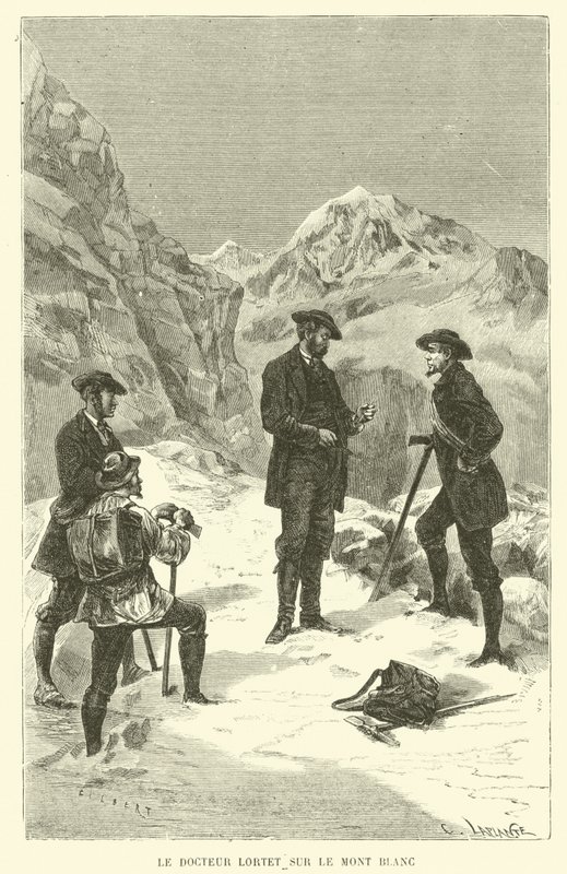 Docteur Lortet sur le Mont Blanc (gravure) - French School