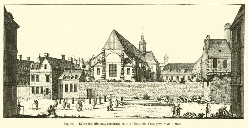 Église des Minimes, construite en 1610; fac-similé d