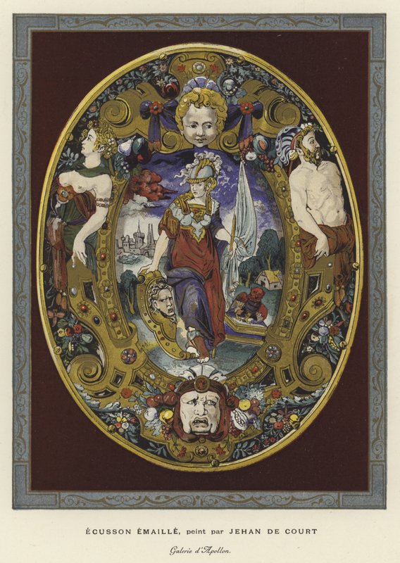 Écusson émaillé peint par Jean Decourt, 16e siècle - French School