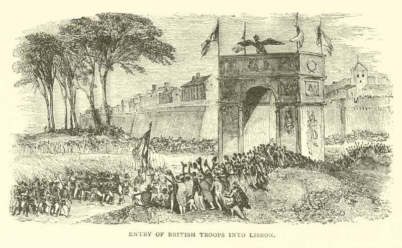 Entrée des troupes britanniques à Lisbonne (gravure) - French School