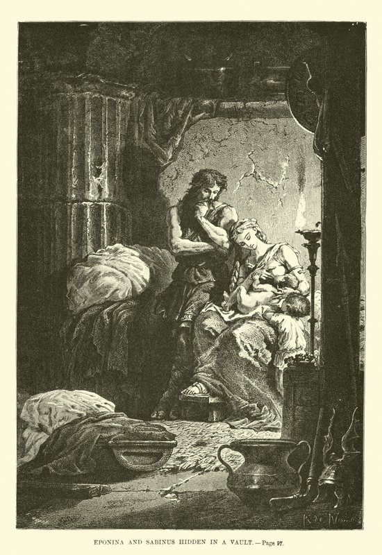Eponina et Sabinus cachés dans une voûte - French School