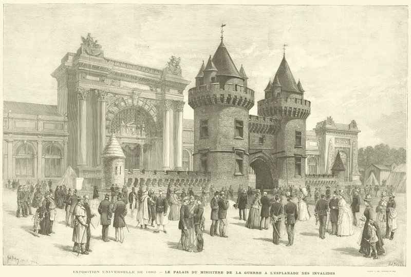 Exposition Universelle de 1889, le Palais du Ministère de la Guerre à l