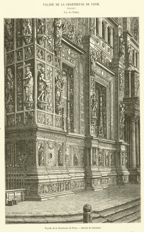Façade de la Chartreuse de Pavie - French School