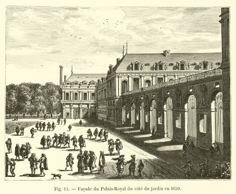 Façade du Palais-Royal du côté du jardin en 1650 - French School