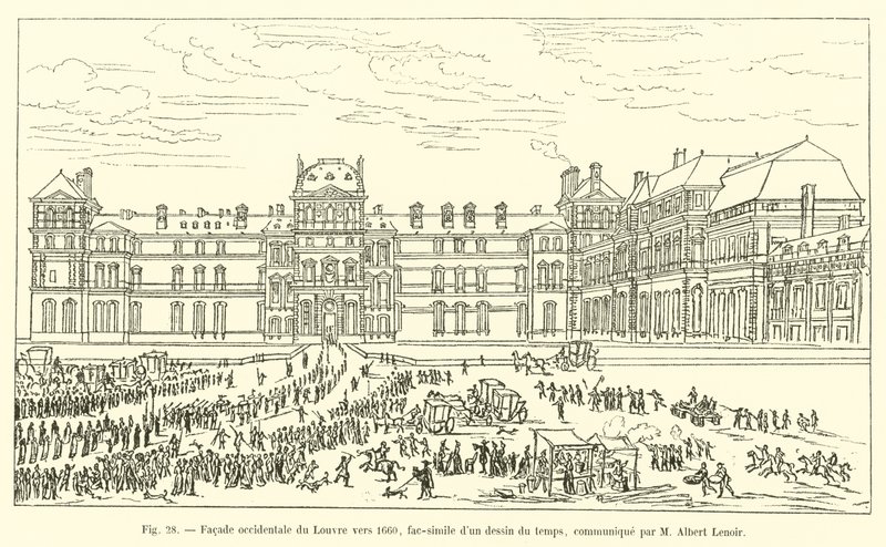 Façade occidentale du Louvre vers 1660, fac-similé d