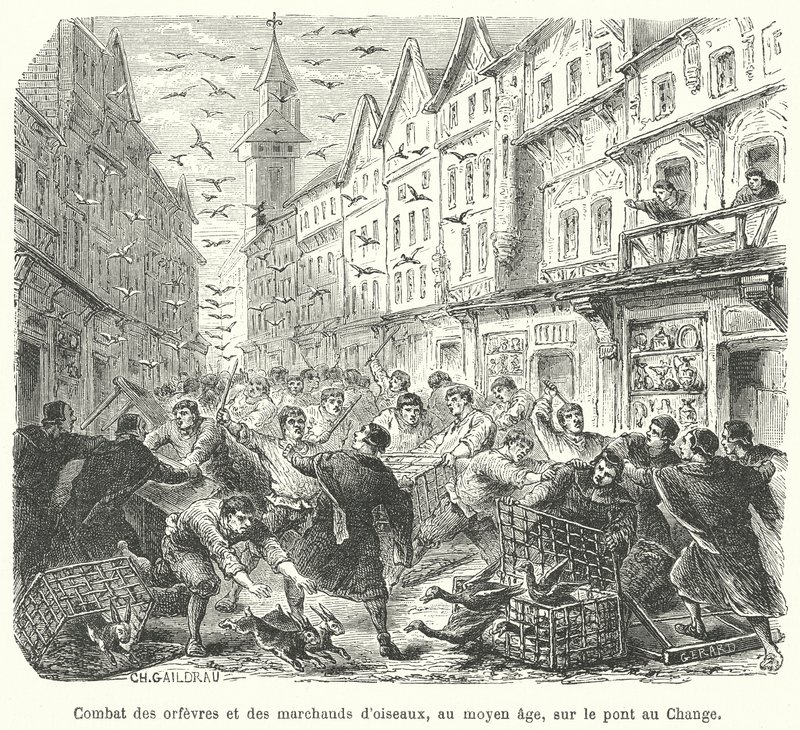 Combat entre orfèvres et marchands d