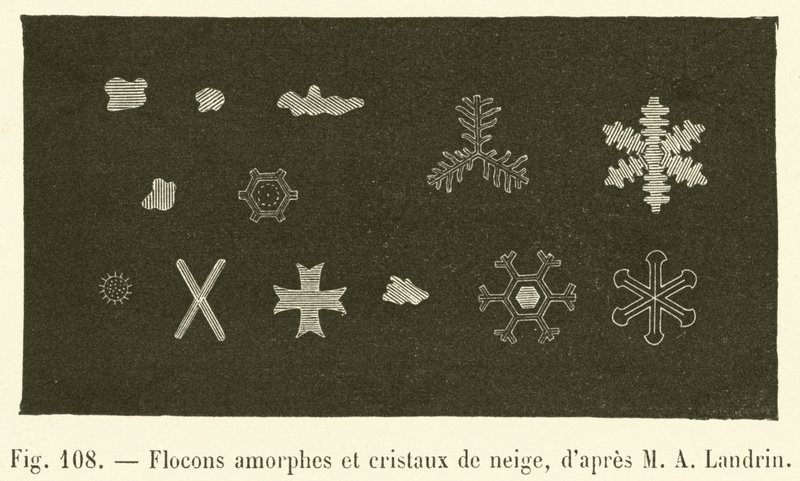Flocons amorphes et cristaux de neige - French School