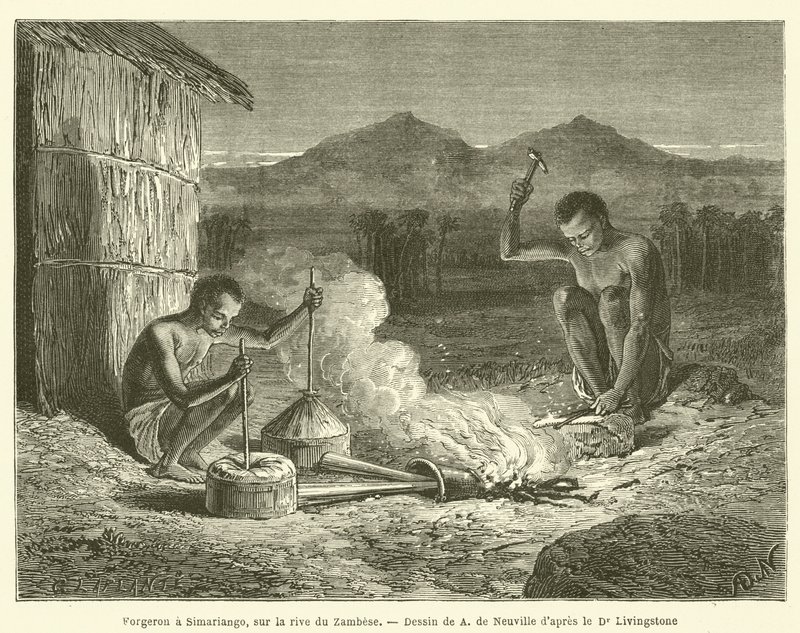 Forgeron à Simariango, sur la rive du Zambèze - French School