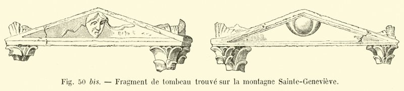 Fragment de tombeau trouvé sur la montagne Sainte-Geneviève - French School